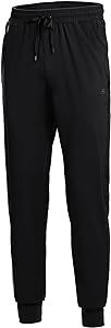 Haimont Mens Athletic Pants with Zipper Pockets Elastic Waist Lightweight Running Workout Gym Sport, 4 Way Stretch