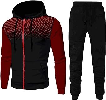 LCMTWX Mens 2 Piece Outfits Winter Solid Color Zipper Sweater Pants Sports Suit Jogger Sweatsuits Mens Zip Up Hoodie Men