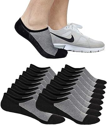 Faustine No Show Socks Ankle Low Cut Socks for Mens, Non Slip, 8 Pairs 16 Pairs