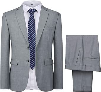 Cloudstyle Men's 2-Piece Suits Slim Fit 2 Button Dress Suit Jacket Blazer & Pants Set