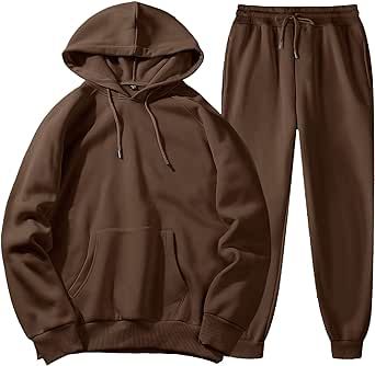 Unisex 2 PC Sweatsuit Set Men Women Oversized Long Sleeve Hoodie Pullover Sweatshirt Tracksuit Jogger Sweatpants