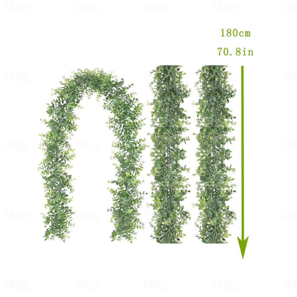 1PC artificial green plant artificial eucalyptus wreath vine 1.8m ins eucalyptus wall hanging simulation plant vine Wedding Decoration 2025 - US $12.4