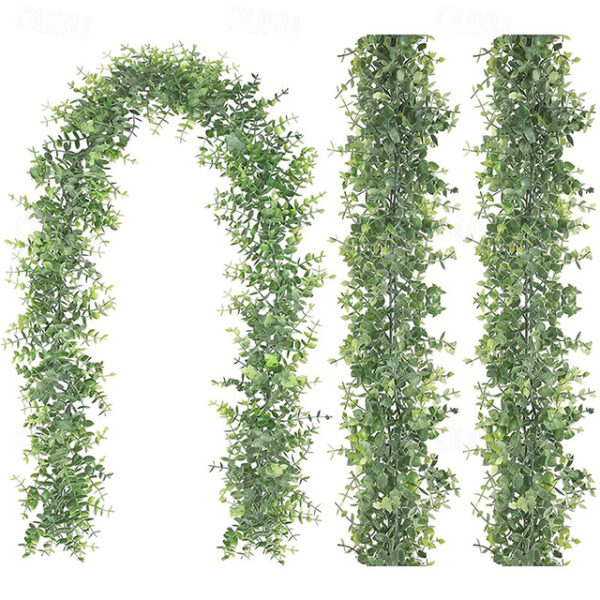 1PC artificial green plant artificial eucalyptus wreath vine 1.8m ins eucalyptus wall hanging simulation plant vine Wedding Decoration 2025 - US $12.4