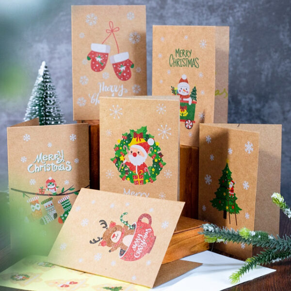 6pcs Greeting Cards Christmas Card Christmas Cards with Envelopes and Stickers Christmas Folding Cards Mini Christmas Cards Christmas Cards Set 2025 -