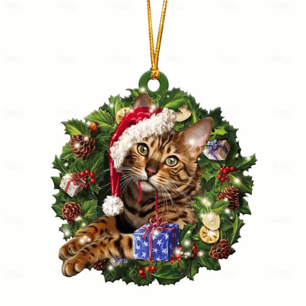 Christmas Decorations Christmas Tree Pendants Personalized Family Wooden Super Cute Cats Hangings Gifts Xmas Gift 2024 - US $5.99