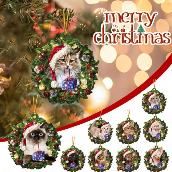 Christmas Decorations Christmas Tree Pendants Personalized Family Wooden Super Cute Cats Hangings Gifts Xmas Gift 2024 - US $5.99