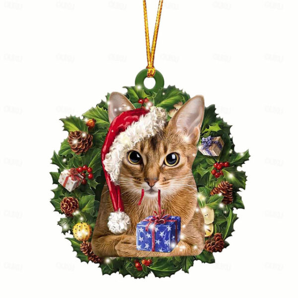 Christmas Decorations Christmas Tree Pendants Personalized Family Wooden Super Cute Cats Hangings Gifts Xmas Gift 2024 - US $5.99