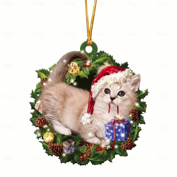 Christmas Decorations Christmas Tree Pendants Personalized Family Wooden Super Cute Cats Hangings Gifts Xmas Gift 2024 - US $5.99