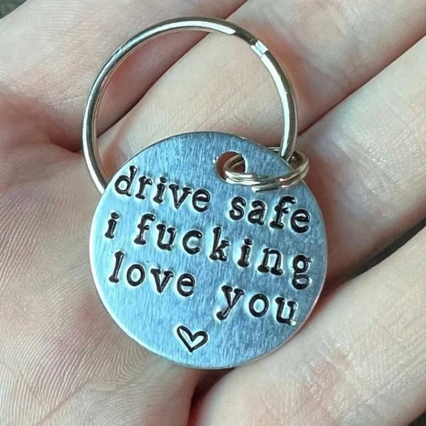 Christmas Gifts Anniversary Gift Drive Safe Keychain I Love You I Glass Keyring Valentine's Day Gift For Girlfriend Wife For Boyfriend Husband 2024 -