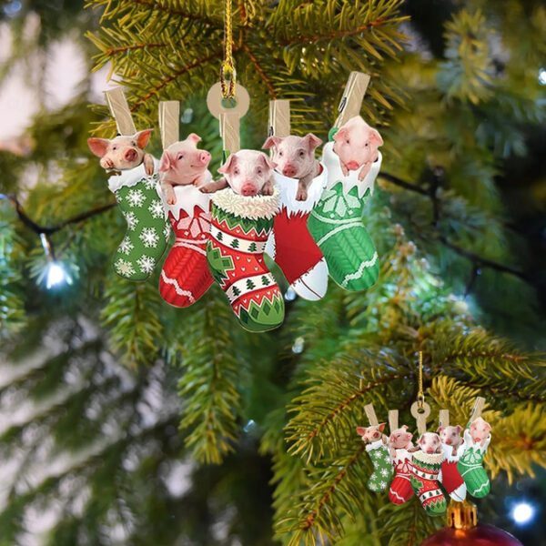 Christmas Tree Decorations, Sloths Elephants Pigs Sharks Flat Car Hanging Pendants, Home Decor Xmas Decor Gift 2025 - US $5.99