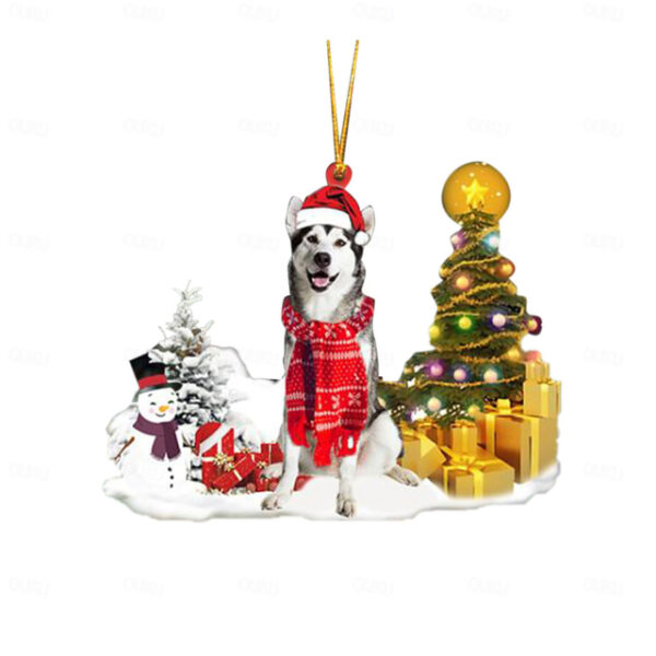 Creative New Car Pendant Christmas Dog Snowman Ornament Christmas Tree Pendant Acrylic Backpack Pendant Xmas Gift 2025 - US $4.99