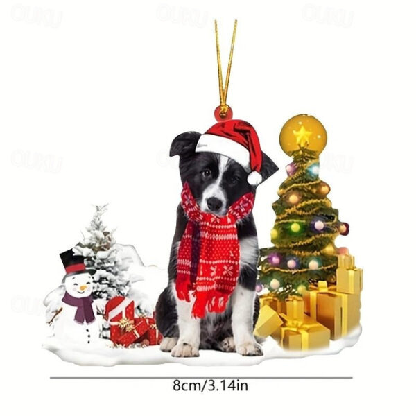 Creative New Car Pendant Christmas Dog Snowman Ornament Christmas Tree Pendant Acrylic Backpack Pendant Xmas Gift 2025 - US $4.99