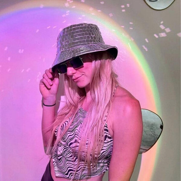 Disco Bucket Hat, Glitter Mirror Disco Fishing Hat, Disco Ball Hats for DJ, Bucket Cap with Glitter Sequins for Club 2025 - US $24.99