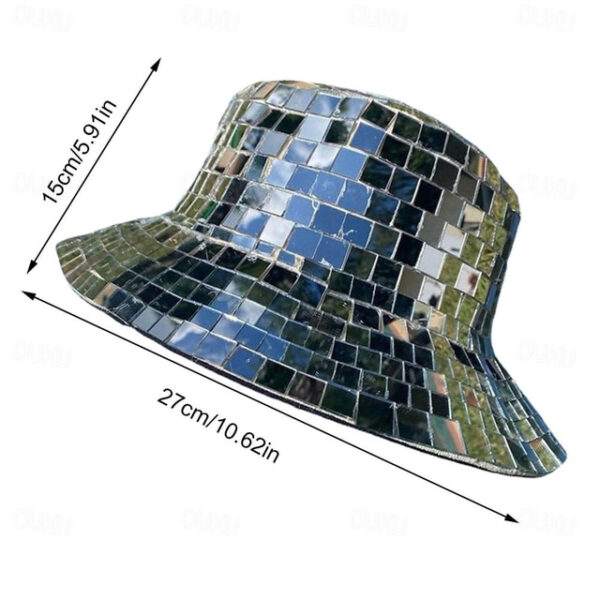 Disco Bucket Hat, Glitter Mirror Disco Fishing Hat, Disco Ball Hats for DJ, Bucket Cap with Glitter Sequins for Club 2025 - US $24.99