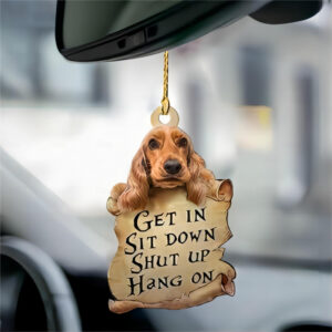 Dog Car Hanging Ornament,Acrylic 2D Flat Dog in The Hands of God Printed 2D Flat Keychain, Optional Acrylic Ornament and Car Rear View Mirror Accessor