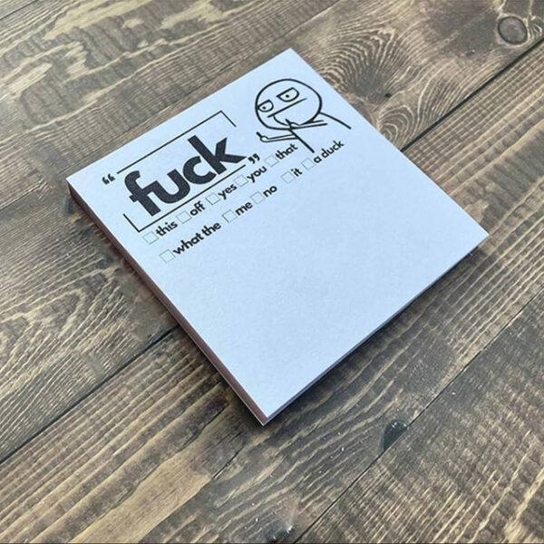 Fresh Outta Fucks Pad - Funny Novelty Memo Sticky Notes - Snarky Office Supplies for Work Office Desk Accessory Gifts for Co-Workers Friends White Ele