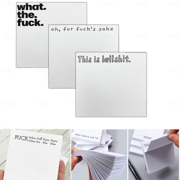 Funny Sticky Note Gift, What The Fucks Sticky Notepad Novelty Notepads, Funny Sassy Rude Desk Accessory Gifts for Friends, Co-Workers, Boss 2025 - US