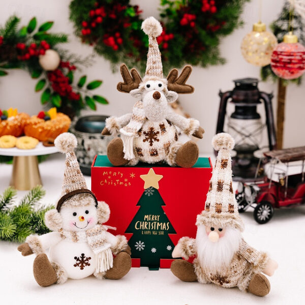 Knitted Christmas Ornaments, Christmas Decoration Xmas Party Santa Snowman Reindeer Figurines, Children's Gifts and Tree Hangings 2025 - US $8.49