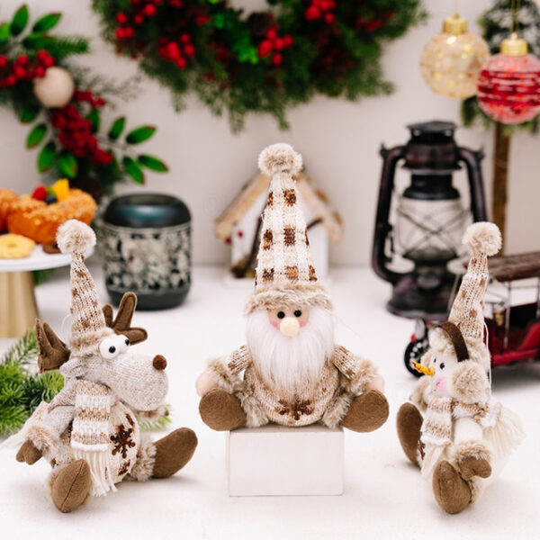 Knitted Christmas Ornaments, Christmas Decoration Xmas Party Santa Snowman Reindeer Figurines, Children's Gifts and Tree Hangings 2025 - US $8.49