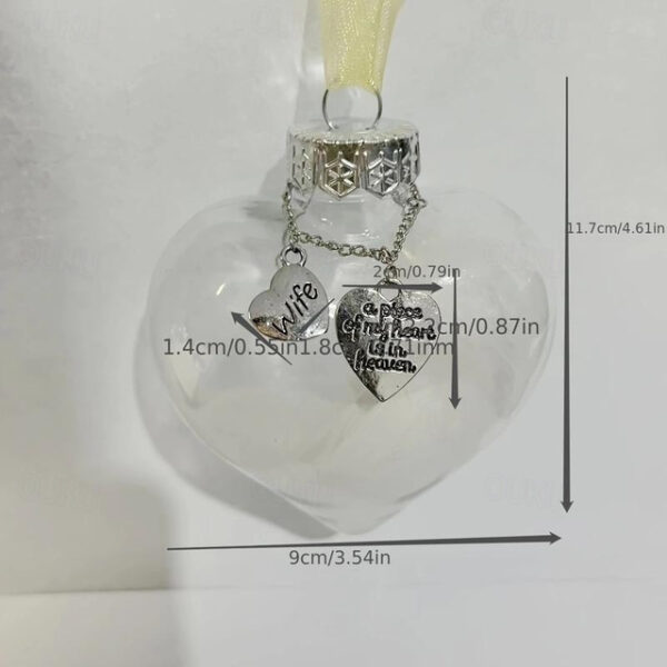 My Heart Is In Heaven Memorial Pendant Name Ornament Keepsake Feather Plastic Ball Ornament, Valentines Day Gift 2025 - US $7.49