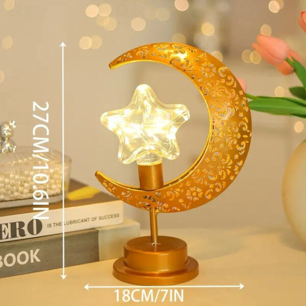 Ramadan Star Shape Table Lamp Eid Al-fitr Festive Atmosphere Decor Night Light AA Battery Powered Ramadan Holiday Living Room Bedroom Decoration 2025