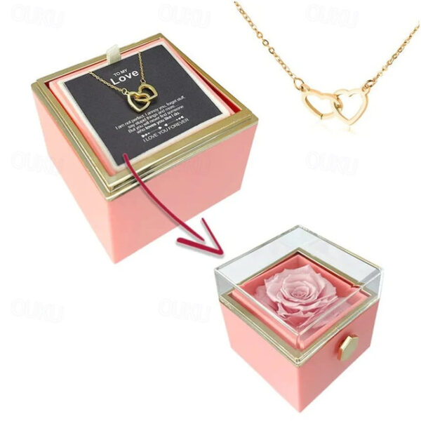 Real Eternal Rose Rotating Gift Box Set Romantic Eternal Flower | Birthday, Mothers Day, Gifts for Women, Valentine's Day Gift 2025 - US $20.99