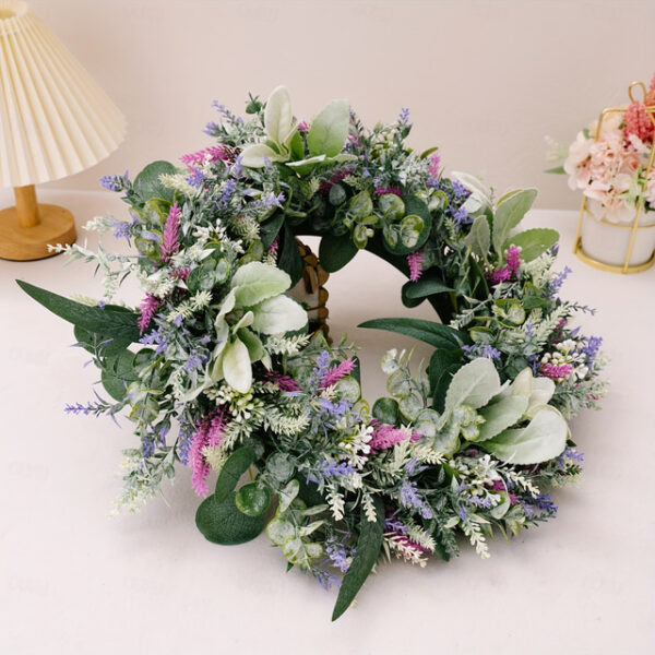 Spring Wreath with Artificial Lavender and Eucalyptus - Rustic Front Door or Wall Hanging Decoration 2025 - US $24.99